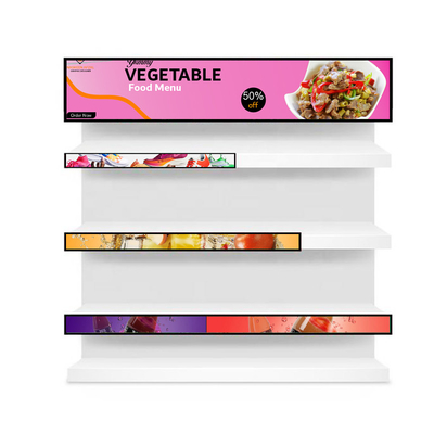 VETO Publicidade Interior Media Player Strip Ultra Wide Shelf Screen Stretch Bar Lcd Display