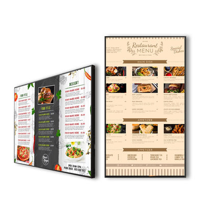 Qualidade Painéis de Menu Digitais VETO Montados na Parede LCD Display de Publicidade Android Sinalização Digital Tela FHD para Restaurantes Lojas de Varejo Fábrica