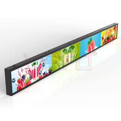 VETO Customisizd Tamanho Interior Digital Publicidade Ecrã Prateleira Edge esticado de barra de display LCD para loja de varejo